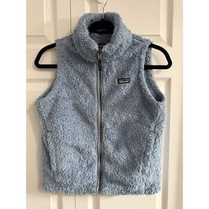 Patagonia Los Gatos Fleece Vest Kids XL Size 14 Blue Full Zip Sherpa Pile. EUC